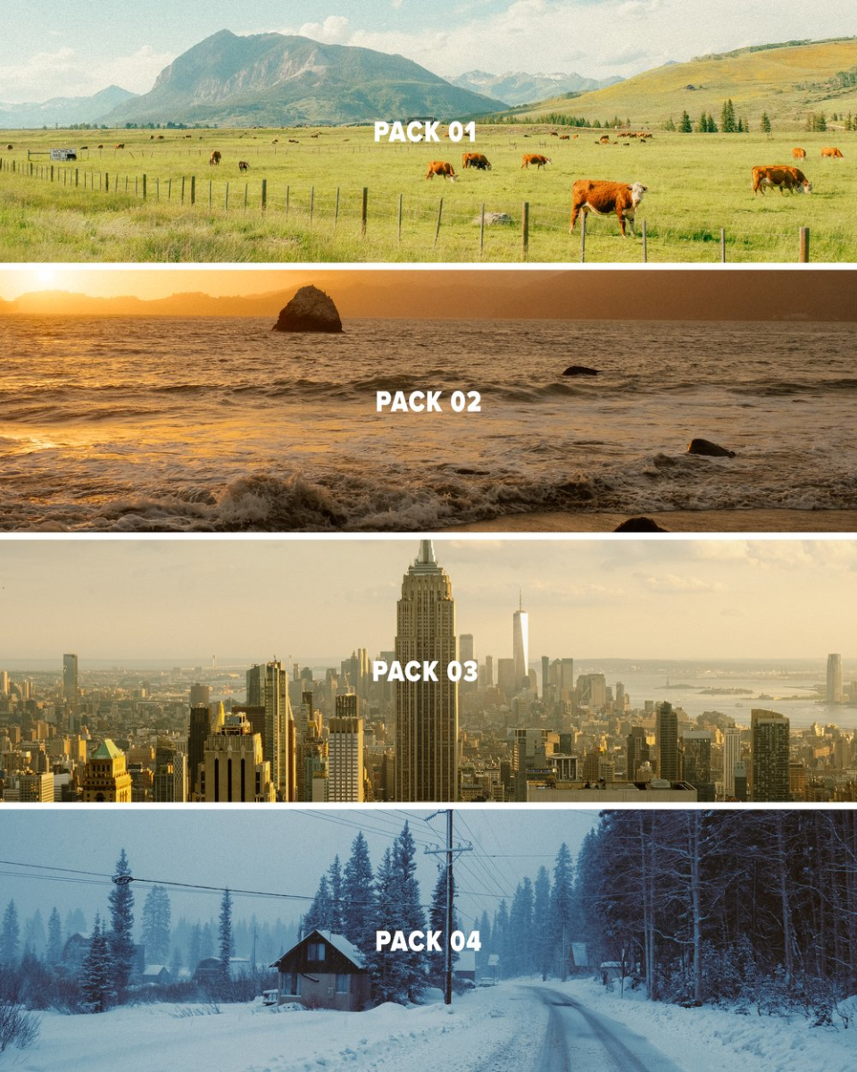 Lightroom胶片预设：电影感调色-Media by AV – AV FILM SIMS – BUNDLE (4 PACKS)
